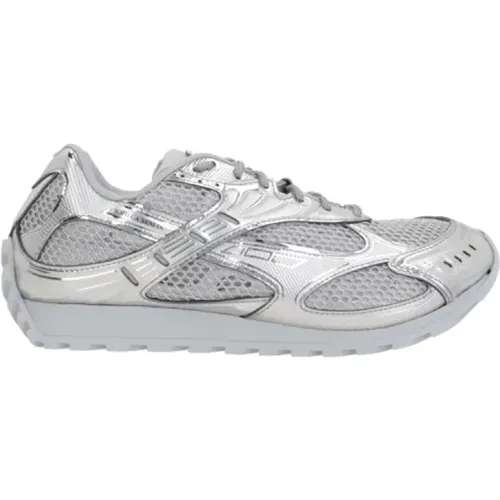 Silberne Low-Top Sneakers mit Gummielementen - Bottega Veneta - Modalova