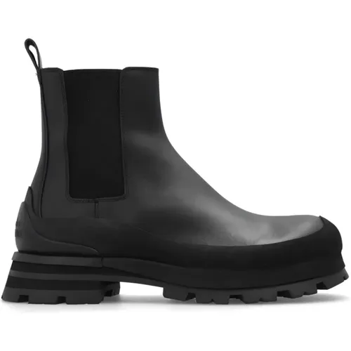 Ankle boots with logo , male, Sizes: 6 UK, 7 UK, 9 1/2 UK, 9 UK, 10 UK, 8 1/2 UK, 10 1/2 UK, 8 UK, 11 UK, 5 UK - alexander mcqueen - Modalova