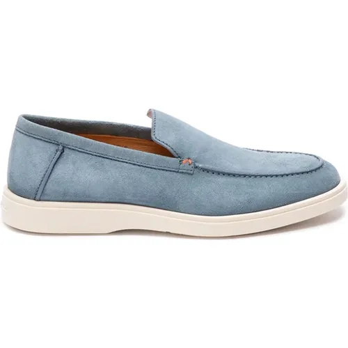 Blaue Botanist Loafers , Herren, Größe: 43 EU - Santoni - Modalova