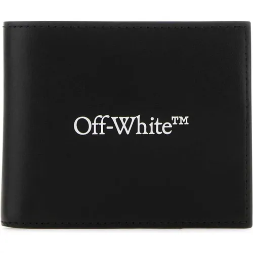 Schwarze Lederbrieftasche Off White - Off White - Modalova