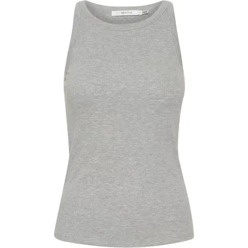 Light Grey Melange Slim Fit Top , female, Sizes: XS - Gestuz - Modalova