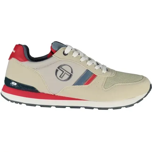 Gray Embroidered Lace-Up Sports Sneakers , male, Sizes: 8 UK - Sergio Tacchini - Modalova