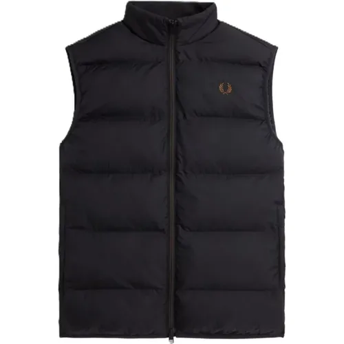 Schwarze isolierte Gilet-Weste , Herren, Größe: 2XL - Fred Perry - Modalova