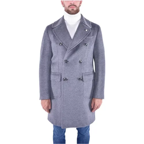 Regular Double-Breasted Tailored Coat , male, Sizes: L, XL, 3XL, 2XL, M - Luigi Bianchi Mantova - Modalova