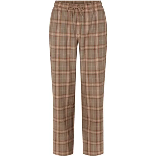 Relaxed Deer Check Trousers , female, Sizes: 2XL, M, 3XL, XL, L, S - LauRie - Modalova