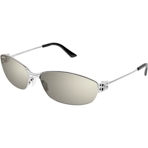 Silberne Sonnenbrille mit Zubehör , unisex, Größe: 65 MM - Balenciaga - Modalova