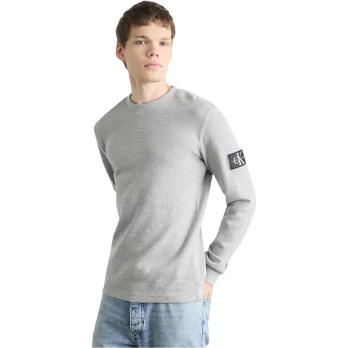 Trendiger Badge Easy Pullover für Männer , Herren, Größe: S - Calvin Klein Jeans - Modalova