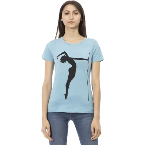 Casual T-Shirt mit Rundhalsausschnitt , Damen, Größe: L - Trussardi - Modalova