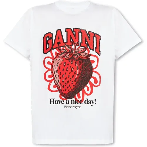 T-Shirt mit Logo Ganni - Ganni - Modalova