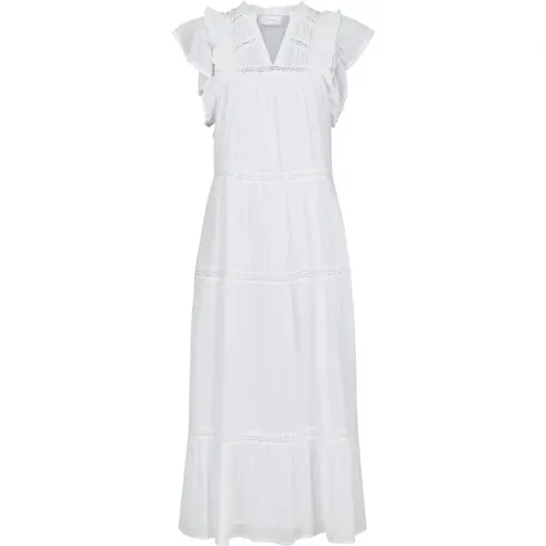 Voile Maxi Dress with Ruffle Details , female, Sizes: M, XL, S, L - NEO NOIR - Modalova