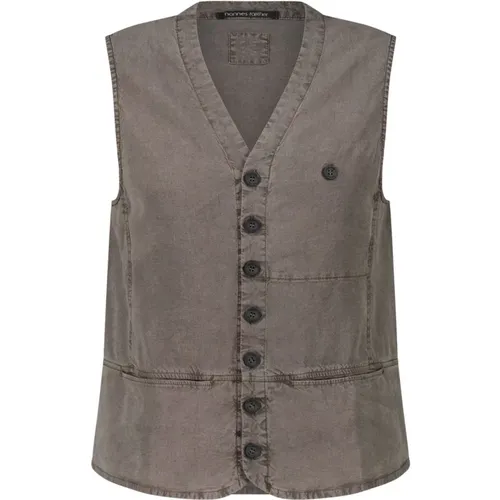 Silk Linen Mix Vest , male, Sizes: M, L, XL, 2XL - Hannes Roether - Modalova