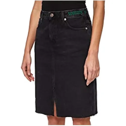 Long Maia Denim Skirt , female, Sizes: W24 - Tommy Hilfiger - Modalova
