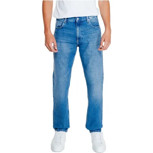 Blaue Einfache Herren Jeans Reißverschluss Knopf , Herren, Größe: W34 L32 - Calvin Klein Jeans - Modalova