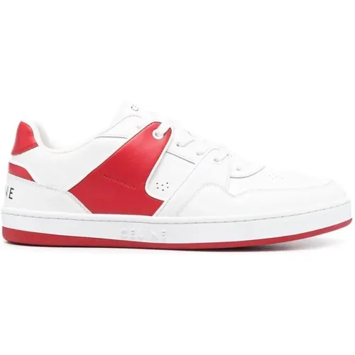 Weiße Leder Sneakers mit Roten Akzenten - Celine - Modalova
