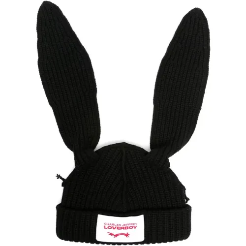 Chunky Knit Hat with Animal Ears , male, Sizes: ONE SIZE - Loverboy by Charles Jeffrey - Modalova
