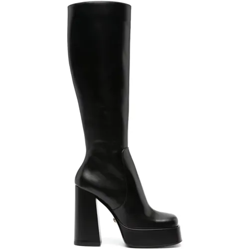 Medusa Head Platform Boots , female, Sizes: 5 1/2 UK, 6 1/2 UK, 5 UK, 6 UK, 7 UK, 7 1/2 UK - Versace - Modalova