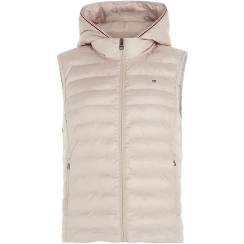 Quilted Sleeveless Hooded Puffer Jacket , female, Sizes: M - Tommy Hilfiger - Modalova