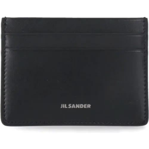 Leather Card Holder Wallet , male, Sizes: ONE SIZE - Jil Sander - Modalova