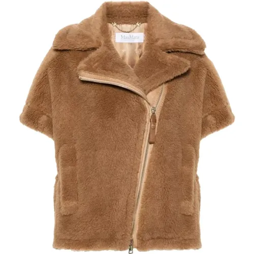 Brauner Shearling Mantel Newmanto Stil - Max Mara - Modalova