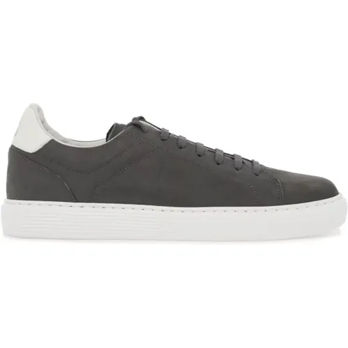 Logo Nubuck Sneakers Lightweight Rubber Sole , male, Sizes: 6 UK, 8 UK - BRUNELLO CUCINELLI - Modalova