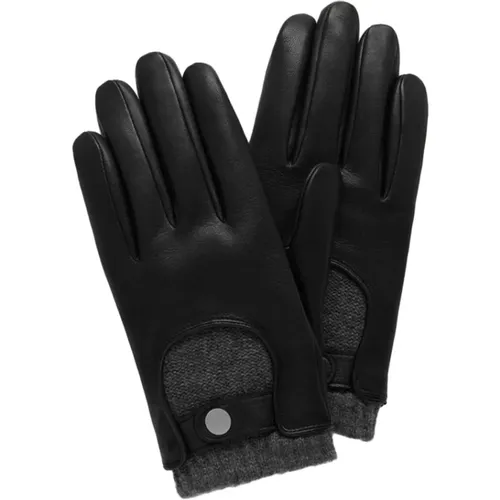 Men's Biker Gloves, Nappa , male, Sizes: 9 1/2 IN, 9 IN, 8 1/2 IN, 8 IN - Mulberry - Modalova