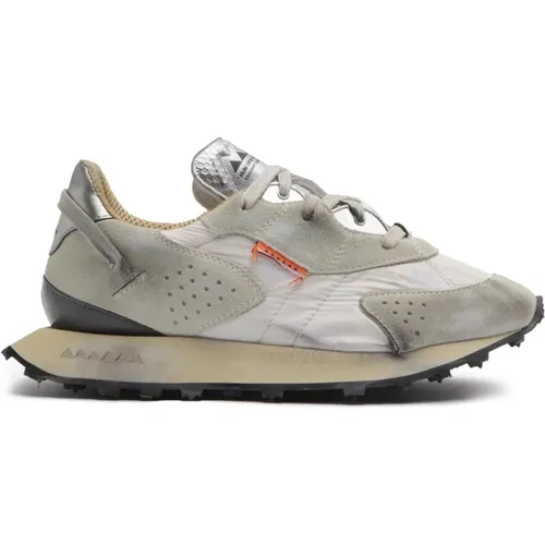 Vintage Effect Sneakers Off White Cream , female, Sizes: 3 UK, 6 UK, 4 UK, 5 UK - RUN OF - Modalova