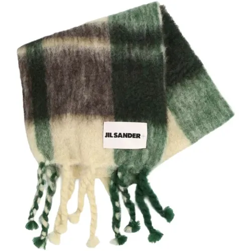 MultiColour Wool Scarf with Logo Applique , female, Sizes: ONE SIZE - Jil Sander - Modalova