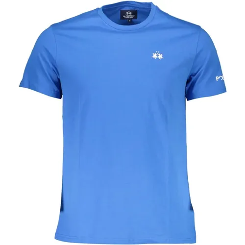 Blau Besticktes Logo T-Shirt , Herren, Größe: XL - LA MARTINA - Modalova