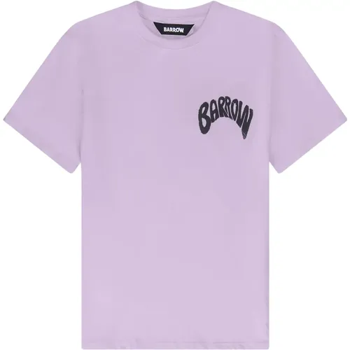 Graffiti Print Jersey T-Shirt , unisex, Größe: L - Barrow - Modalova