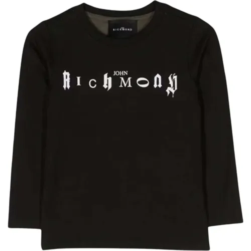 Langarm T-Shirt mit Kontrastlogo,Kontrast Logo T-Shirt für Mädchen - John Richmond - Modalova