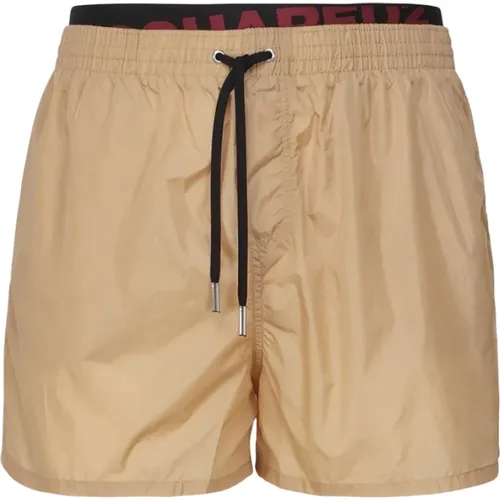 Nylon Beach Shorts Elastic Waist Belt , male, Sizes: L, 2XL, XL - Dsquared2 - Modalova