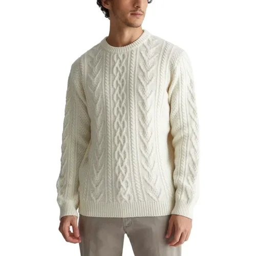 Crewneck Sweater with Cable Knit , male, Sizes: L - Liu Jo - Modalova