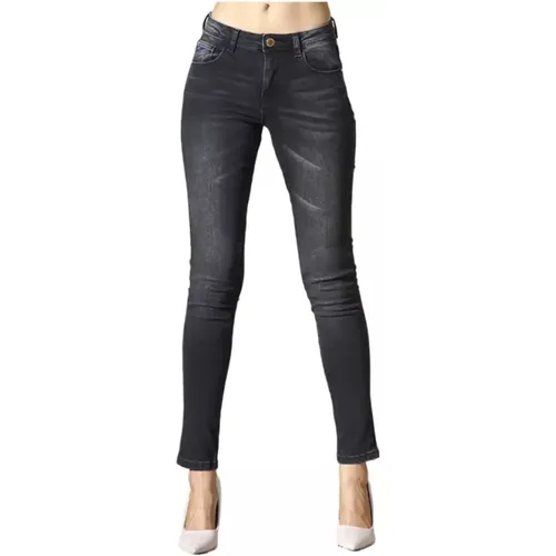 Schwarze Slim-Fit Jeans fr Frauen - YES ZEE - Modalova