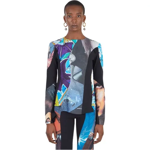 Upcycled Space Cartoon Top - Rave Review - Modalova