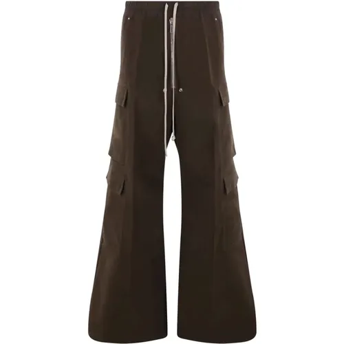 Cargo trousers in dark cotton , male, Sizes: L - Rick Owens - Modalova