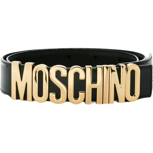 Belt In Leather With Logo , female, Sizes: 2XS, S, XS - Moschino - Modalova