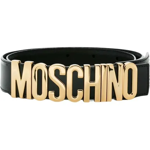 Belt In Leather With Logo , female, Sizes: S, XS - Moschino - Modalova