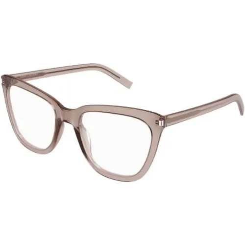 SL 548 Slim Opt Braune Transparente Sonnenbrille , unisex, Größe: 55 MM - Saint Laurent - Modalova