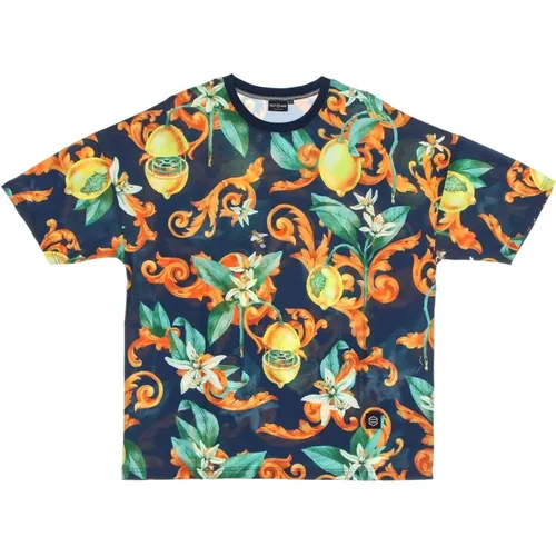 Lemons All Over Print Tee Blue , male, Sizes: S, M, L - Dolly Noire - Modalova