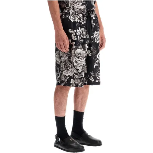 Floral Print Bermuda Shorts Set , male, Sizes: M - Dolce & Gabbana - Modalova