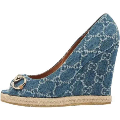 Pre-owned Denim heels , female, Sizes: 5 1/2 UK - Gucci Vintage - Modalova