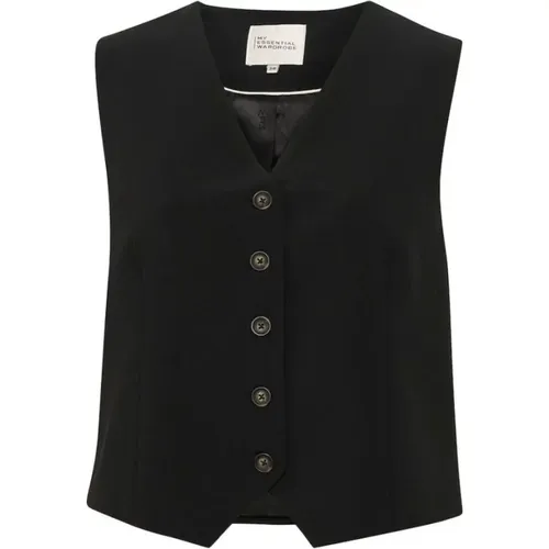 Clic Fit V-Neck Buttoned Vest , female, Sizes: L - My Essential Wardrobe - Modalova