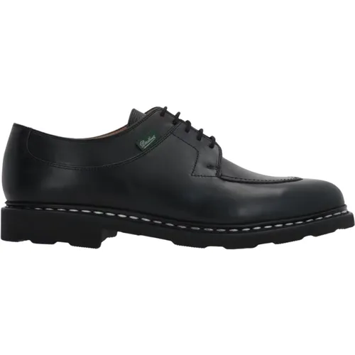 Schwarze Leder Derby flache Schuhe , Herren, Größe: 41 EU - Paraboot - Modalova