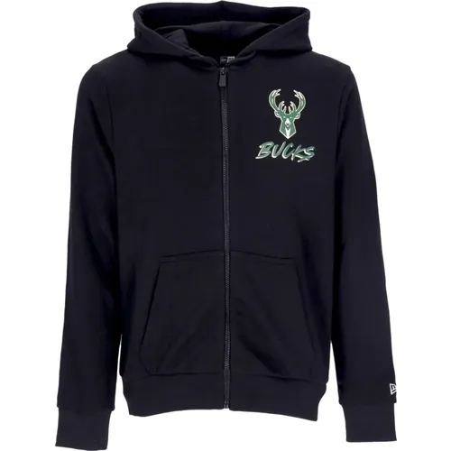 Milwaukee Bucks Script Hoodie Schwarz , Herren, Größe: XL - new era - Modalova