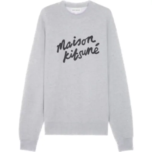 Langarm Baumwoll-Sweatshirt , Herren, Größe: M - Maison Kitsuné - Modalova