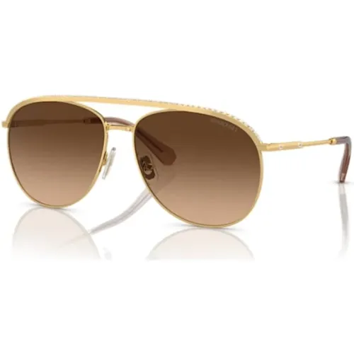 Goldene Sonnenbrille für den täglichen Gebrauch , Damen, Größe: 61 MM - Swarovski - Modalova
