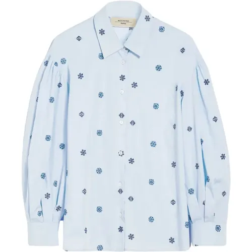 Cotton Puff Sleeve Embroidered Shirt , female, Sizes: 2XS, M - Max Mara Weekend - Modalova