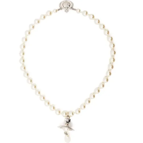 Pearl Drop Choker Necklace Platinum , female, Sizes: ONE SIZE - Vivienne Westwood - Modalova