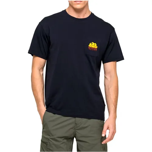 Sommerliche Taschen-T-Shirt , Herren, Größe: S - Sundek - Modalova