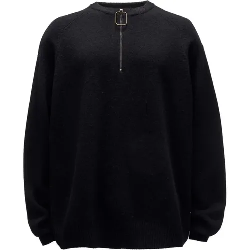 Schwarzer Merinowoll-Crew-Neck-Pullover - JW Anderson - Modalova